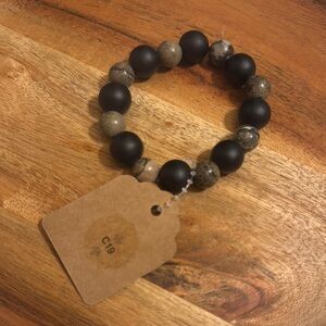 Elegant Black and Brown Beaded Bracelet